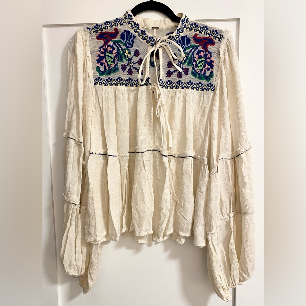 Free People Peasant Tie Blouse - Size M